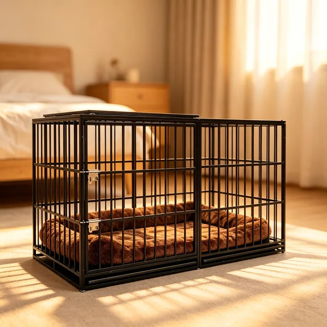 Dog Crate 61" black waterproof