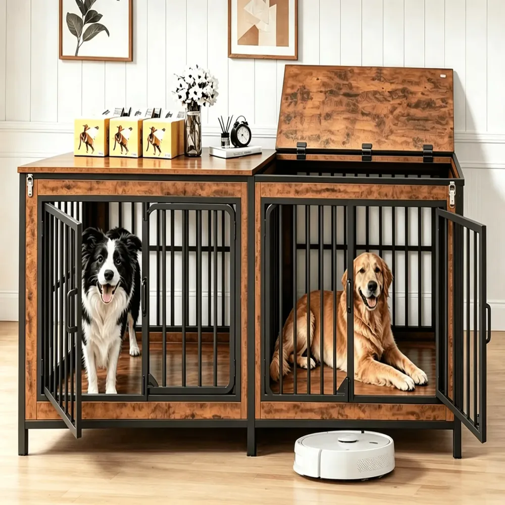 Dog Crate 78.74 inch brown 3.94 inch