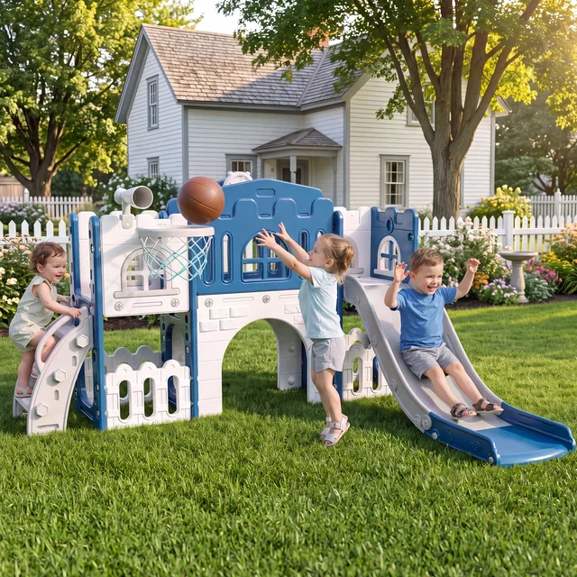 Backyard Play 9 in blue gray