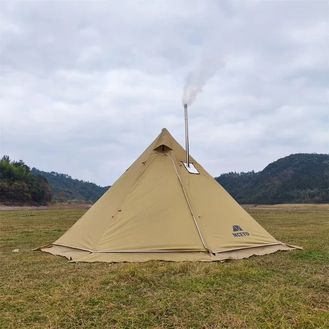 Camping 6 people brown 220cm