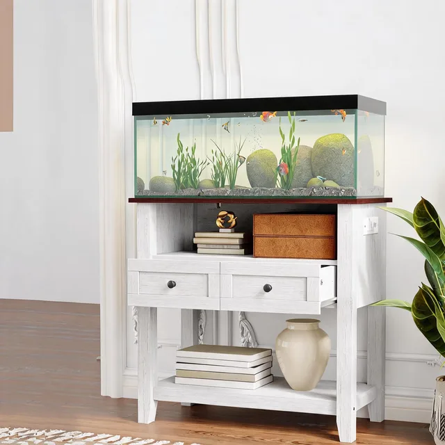 Aquarium Stand 20-29 gallon brown white