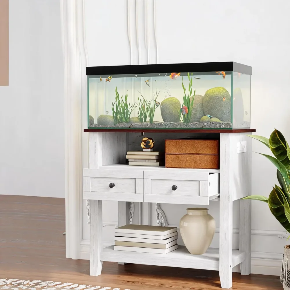 Aquarium Stand 20-29 gallon brown white