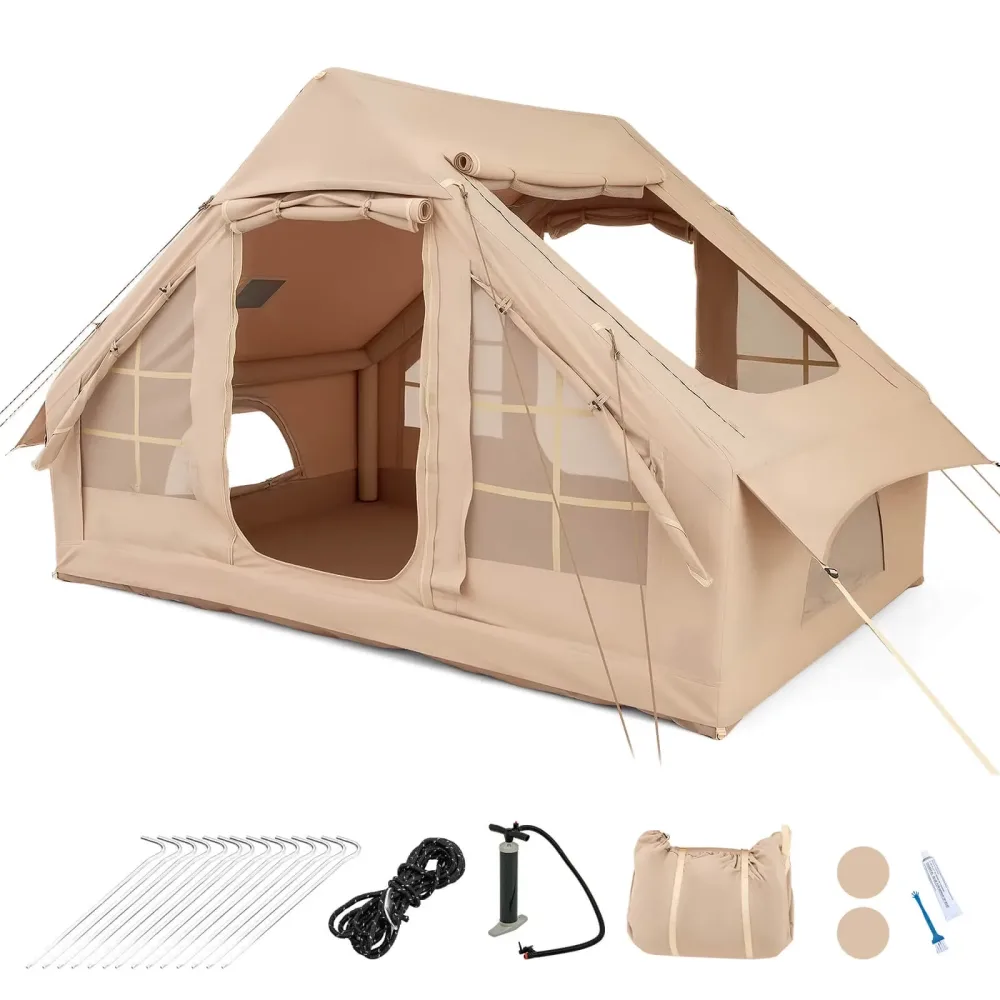 Inflatable Tent 4-6 people green beige