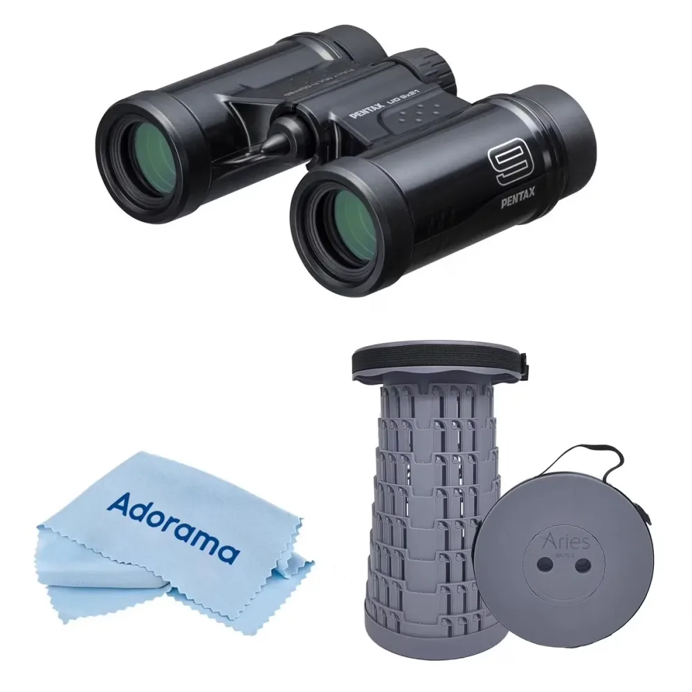 Prism Binoculars portable telescoping black