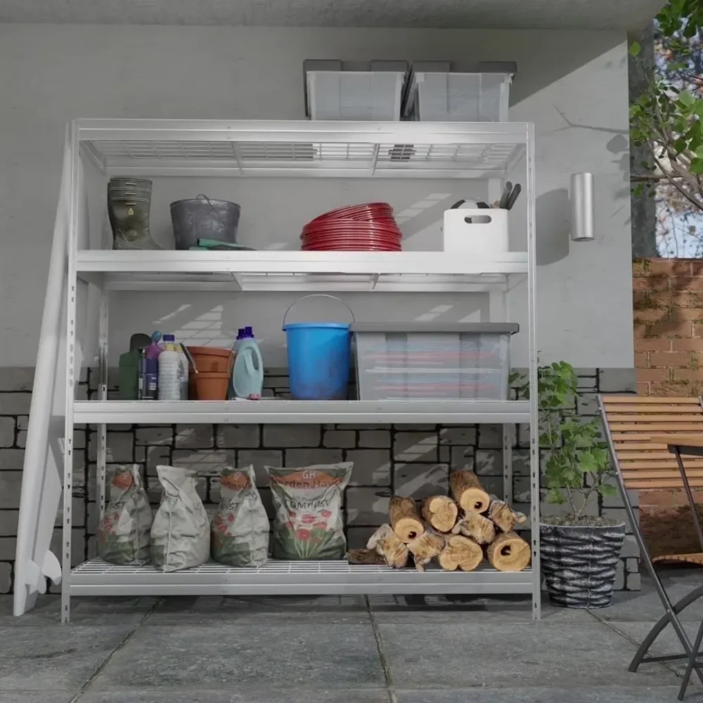 Shelving Unit 71 in 20 in silver