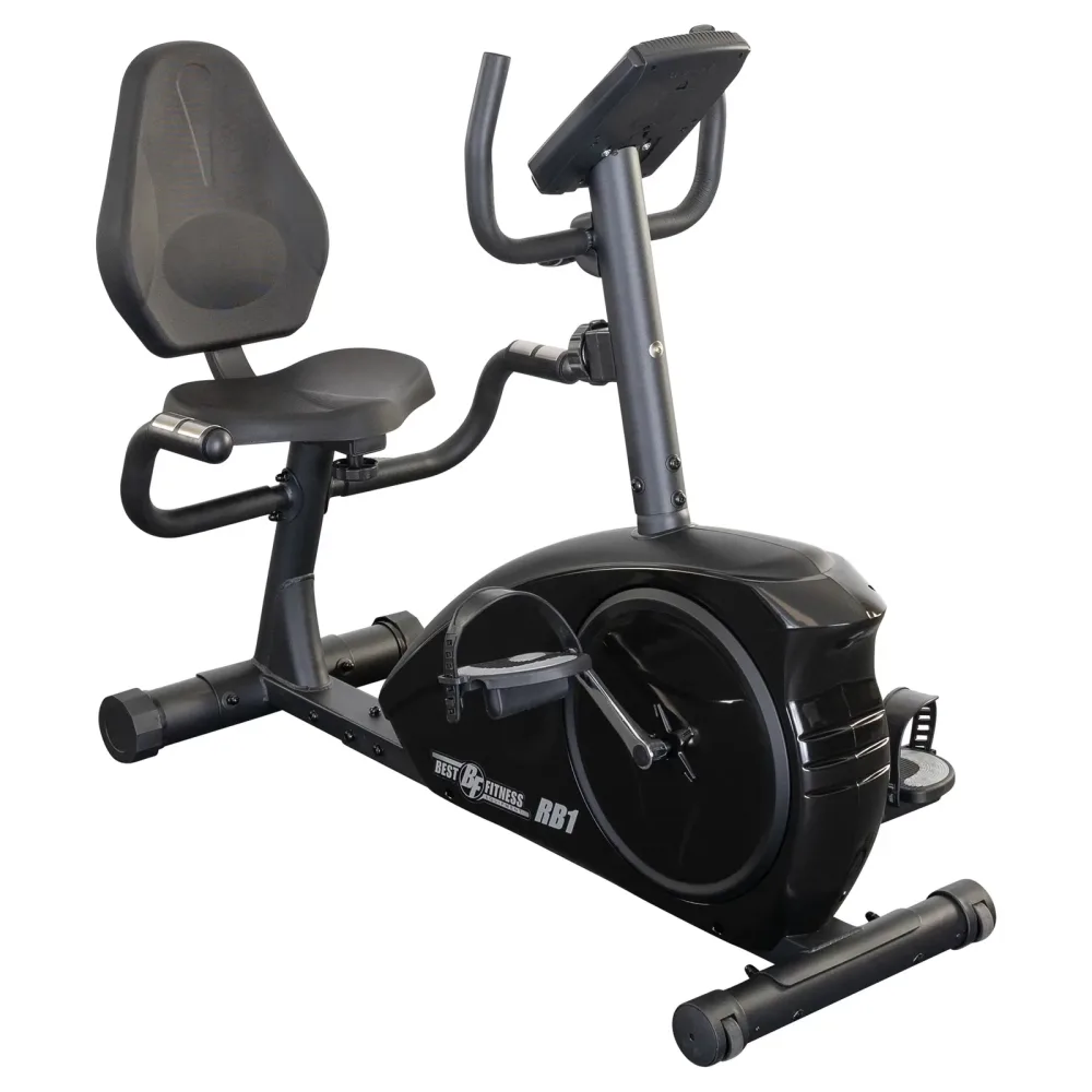 Recumbent Bike black 225 lb adjustable
