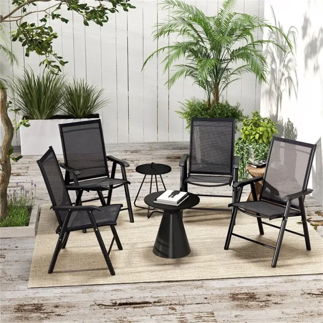 Camping Chair 242 lbs folding black