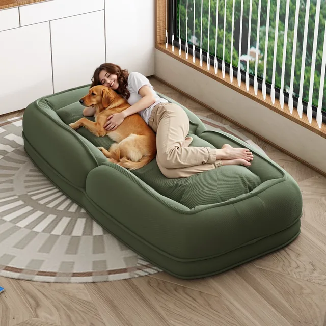 Dog Bed foldable adjustable green