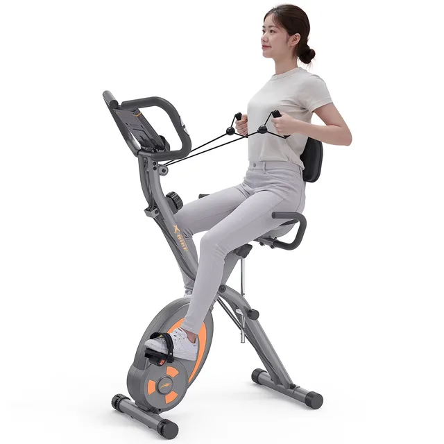 Stationary Bike folding gray 52.7 inches