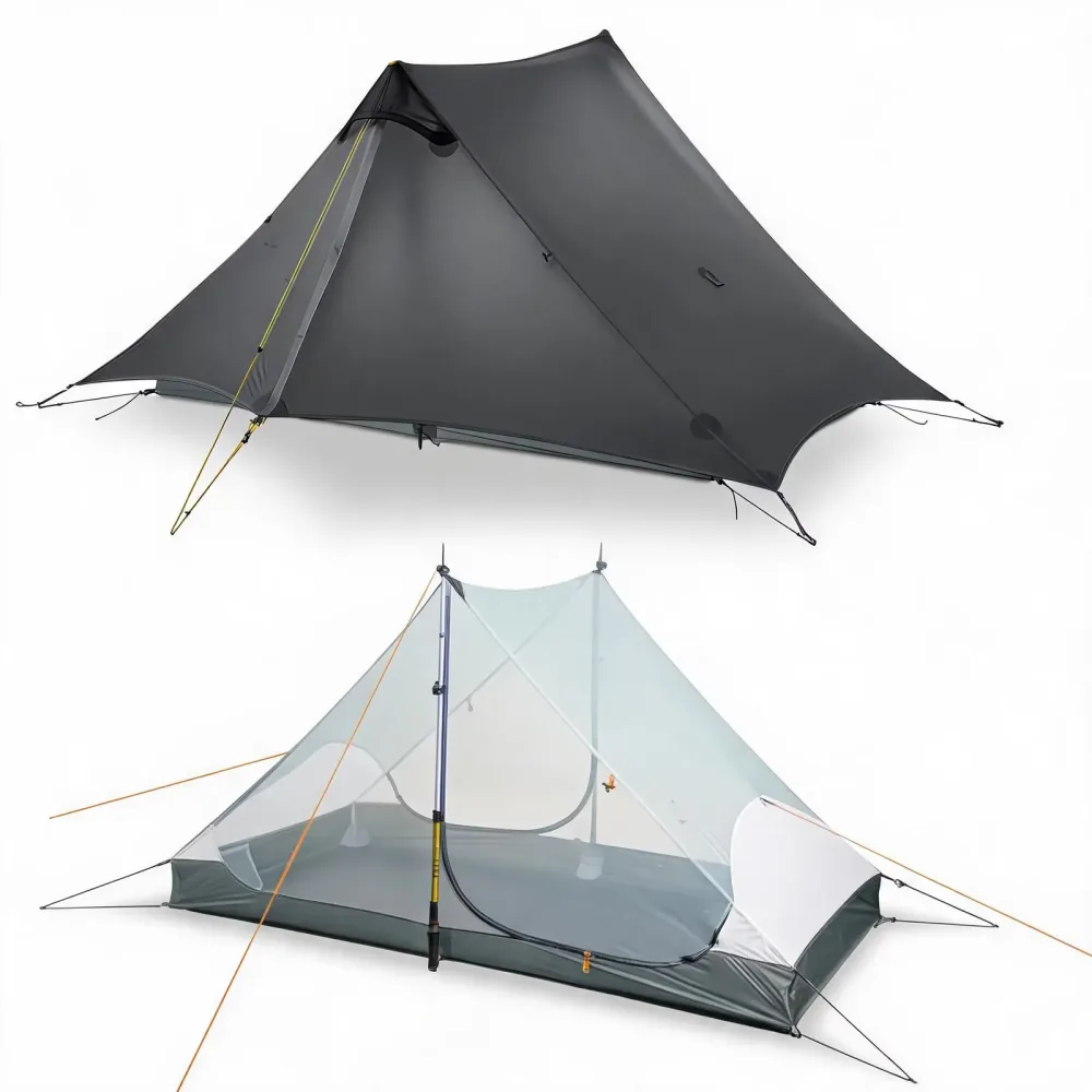 Backpacking Tent 1-2 person waterproof grey