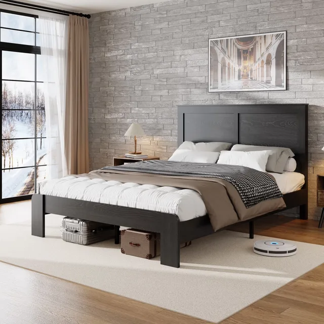 Full Bed black 82.09" 56.38"