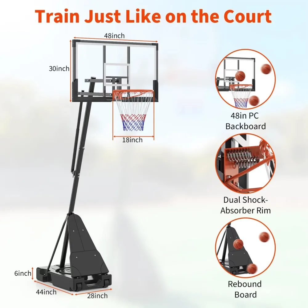 Basketball Hoop 52 inch 4.9-10ft 48"