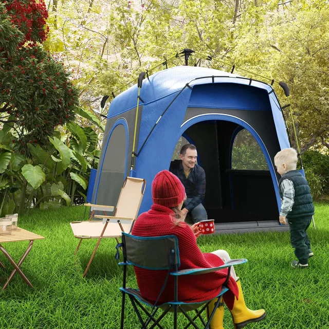 Camping Tent blue 4 person portable