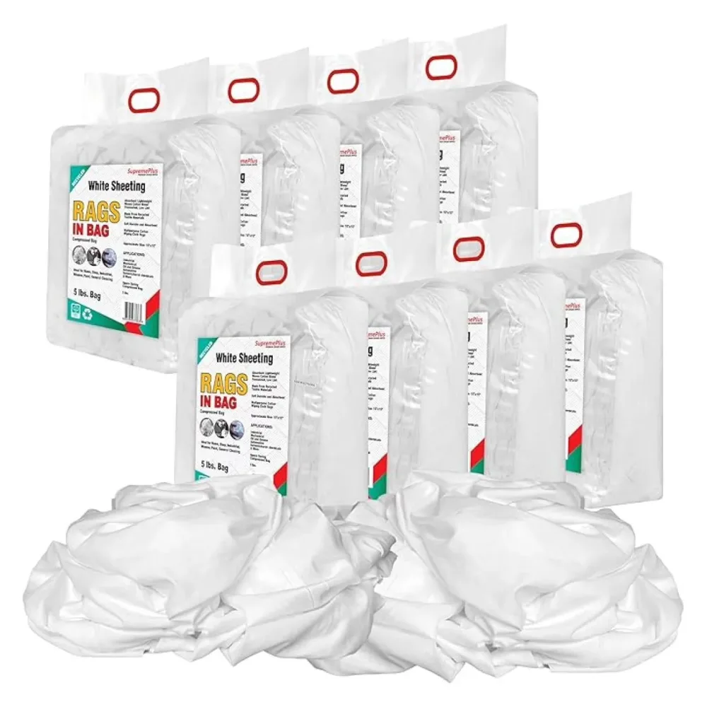Cleaning Rags 5 lbs white heavy-duty