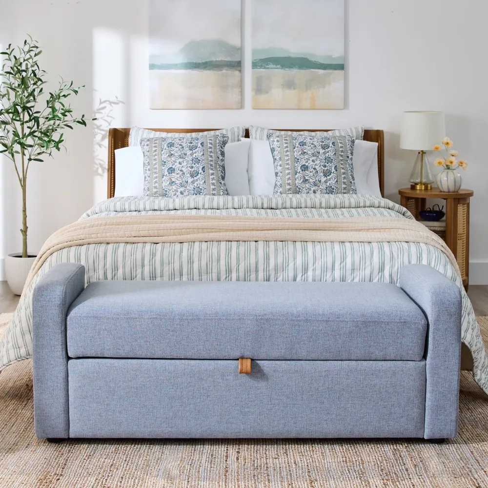 Storage Bench blue silver 300 lbs