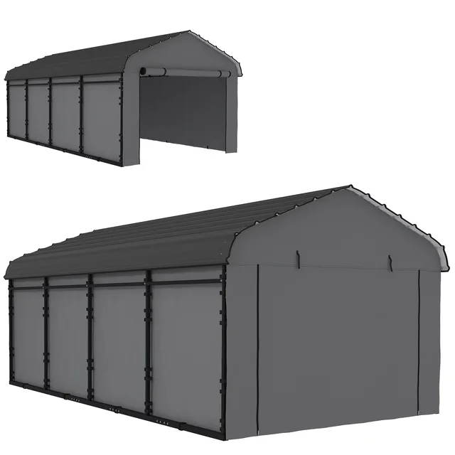 Metal Carport 12' 20' gray