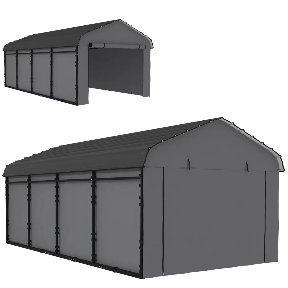 Metal Carport 12' 20' gray