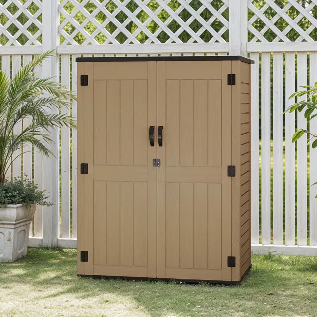 Storage Shed weatherproof brown 53.2"
