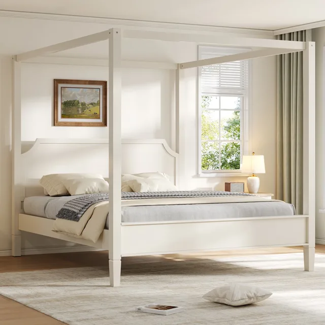 Platform Bed black white 500 lbs