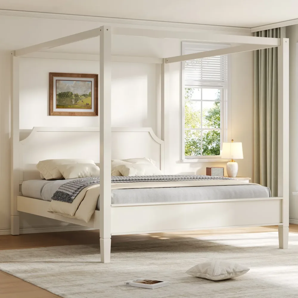 Platform Bed black white 500 lbs