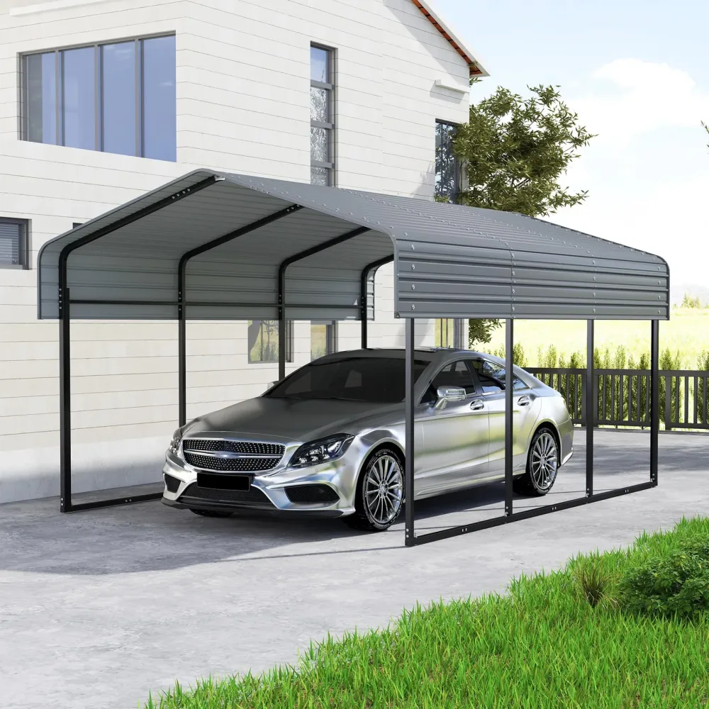 Metal Carport 10' 15' gray