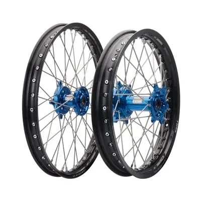 Wheel black silver blue