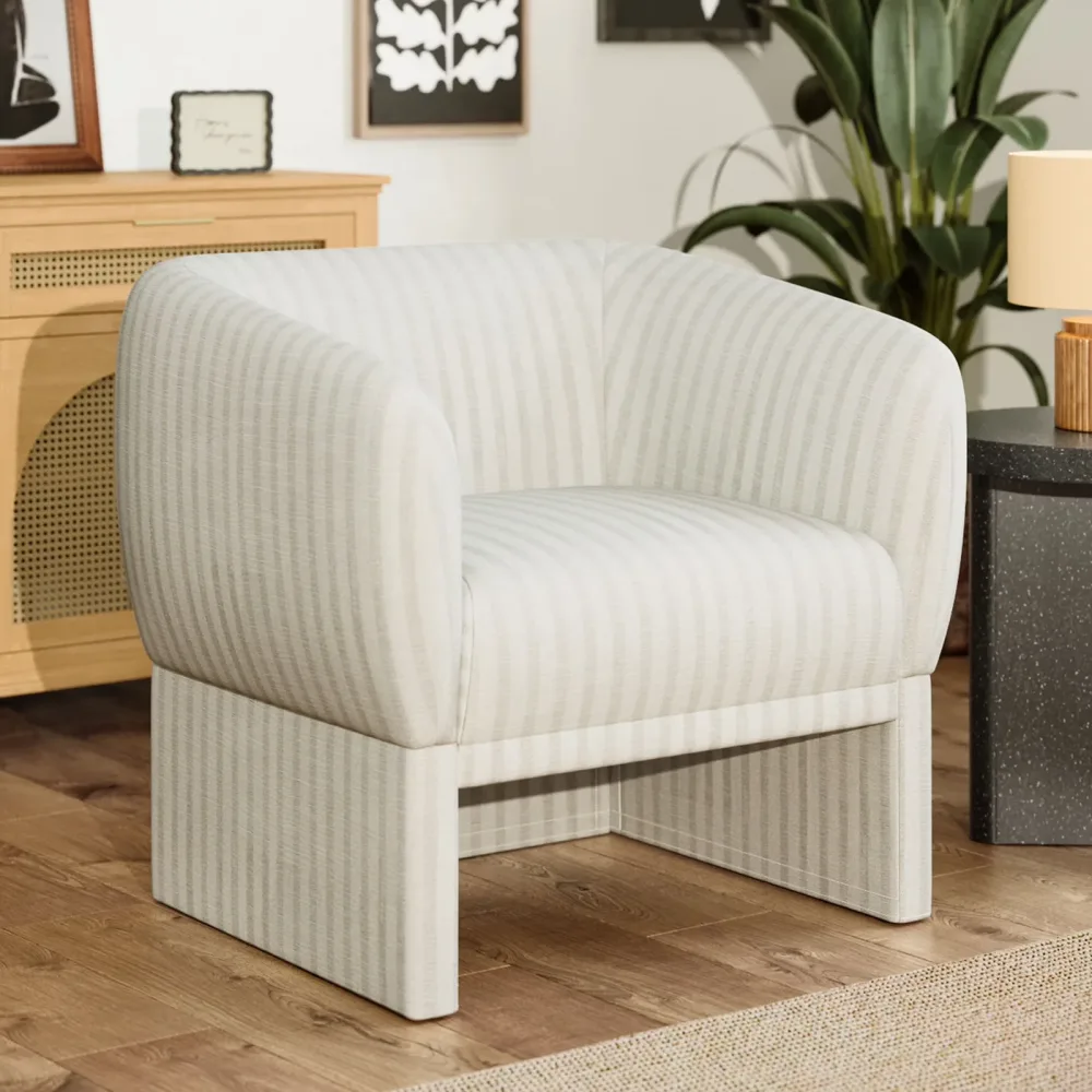 Chair beige white 30 in