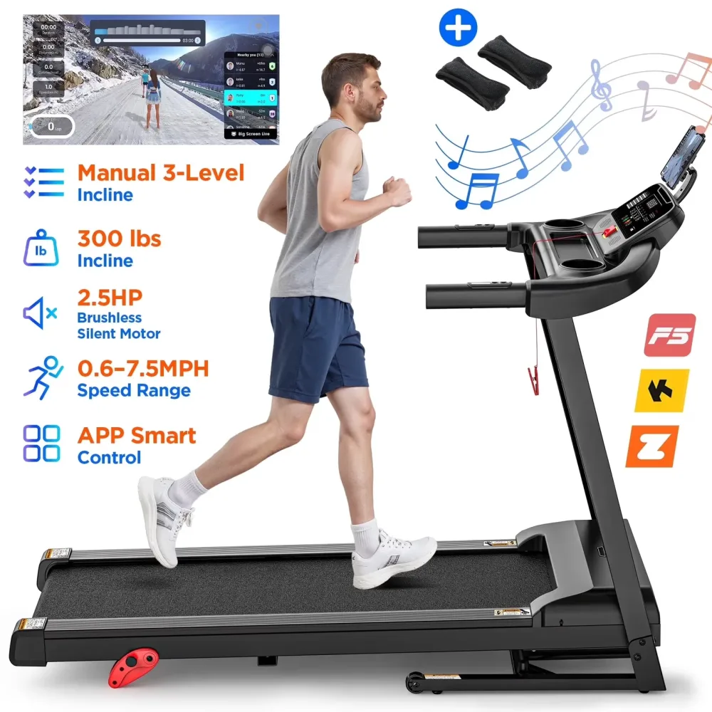 Treadmill 2.5hp 300lbs folding