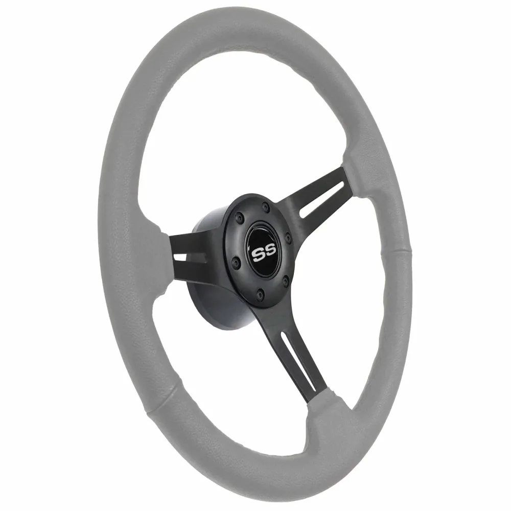 Leather Steering gray black silver