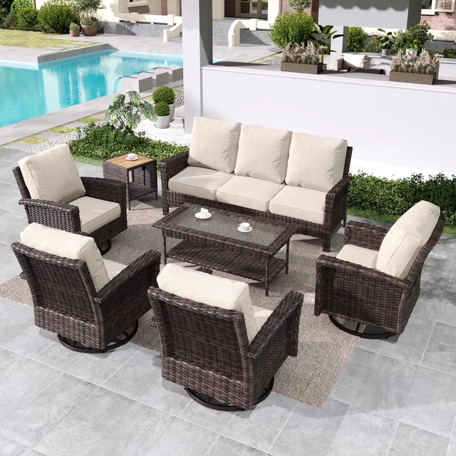 Wicker Patio gray beige 79.1"
