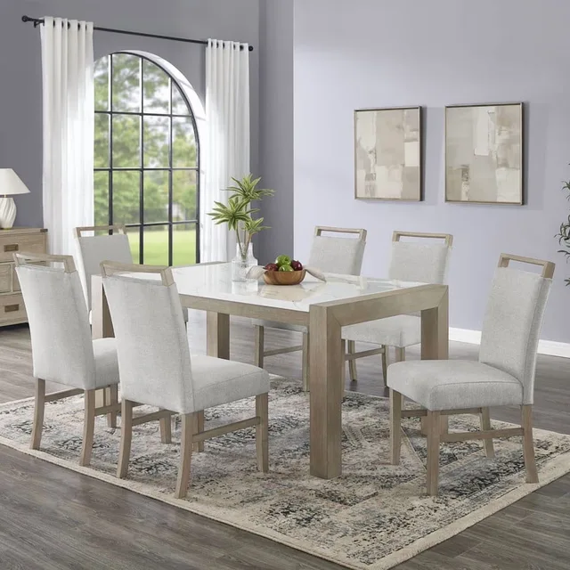 Table white gray 66"