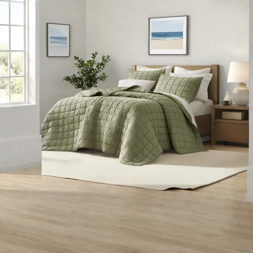 Bedding green 108" 92"