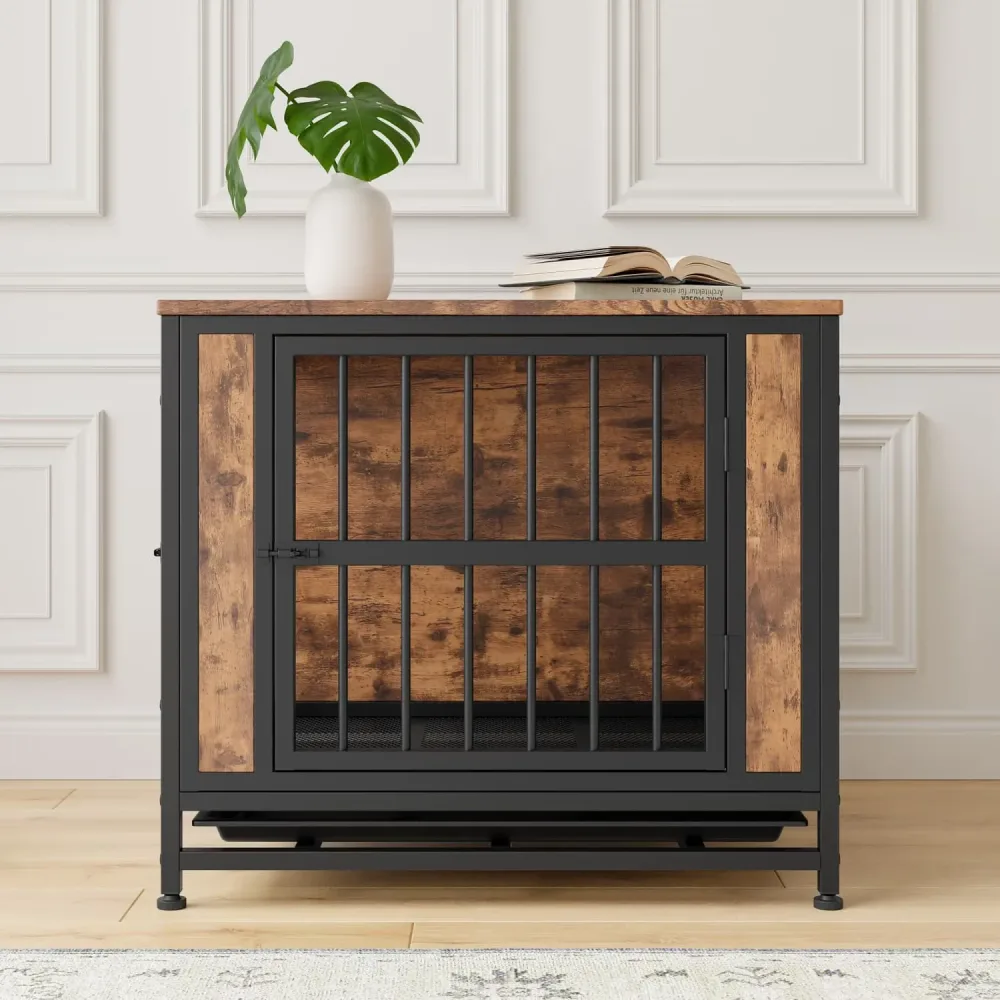 Dog Crate 27.48" adjustable brown