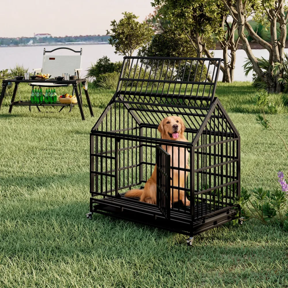 Dog Crate folding black