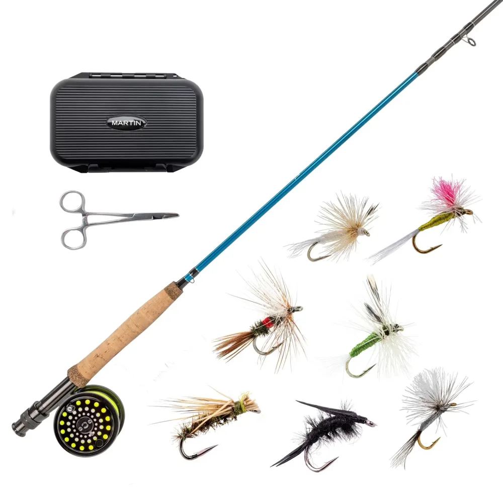 Fly Reel blue black adjustable