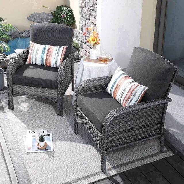 Patio Furniture grey black 6 people