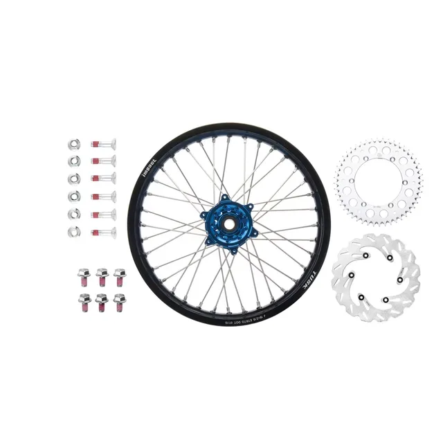 Wheel black silver blue