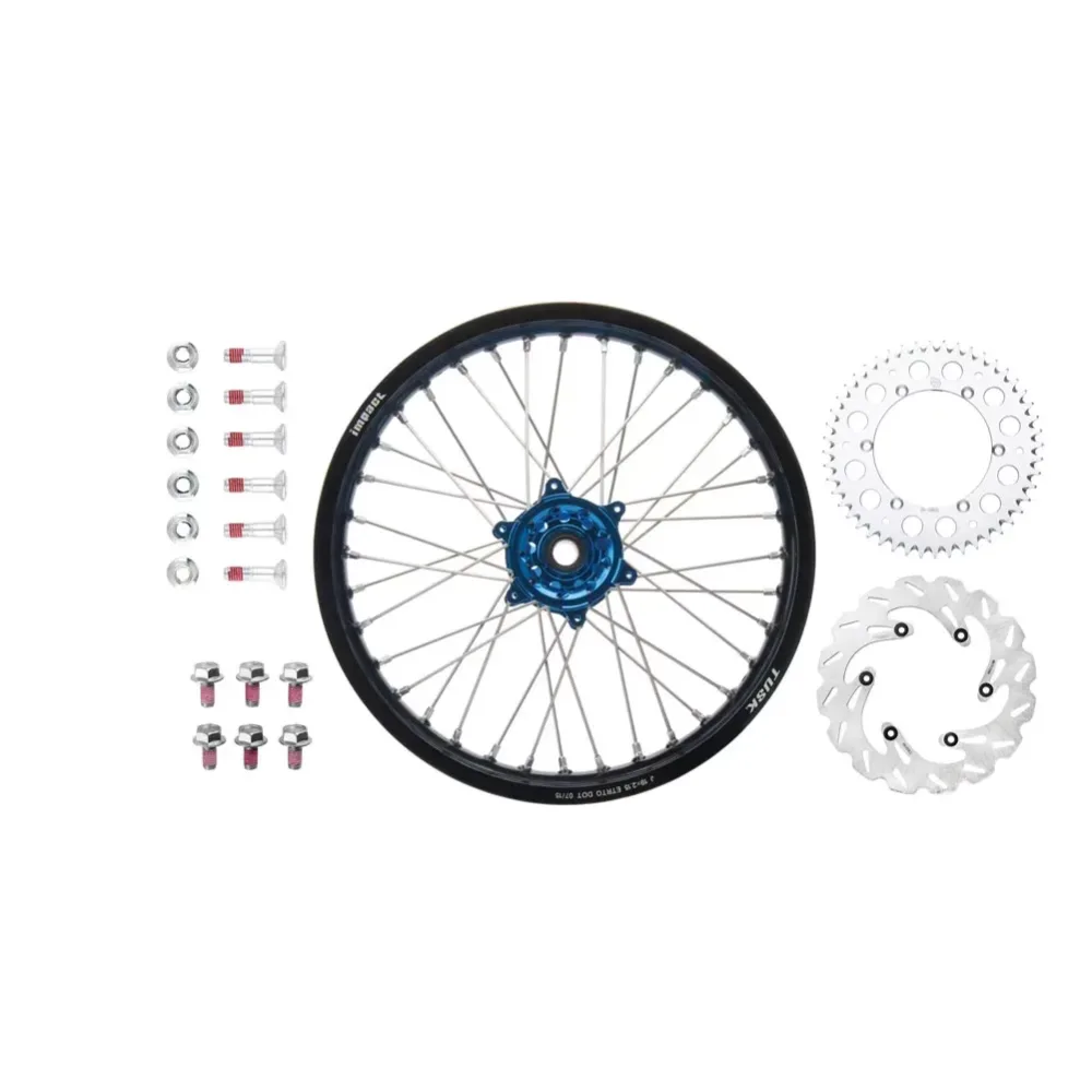 Wheel black silver blue