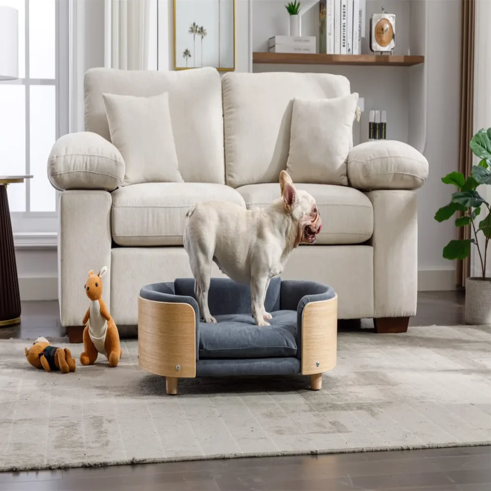 Dog Bed grey portable