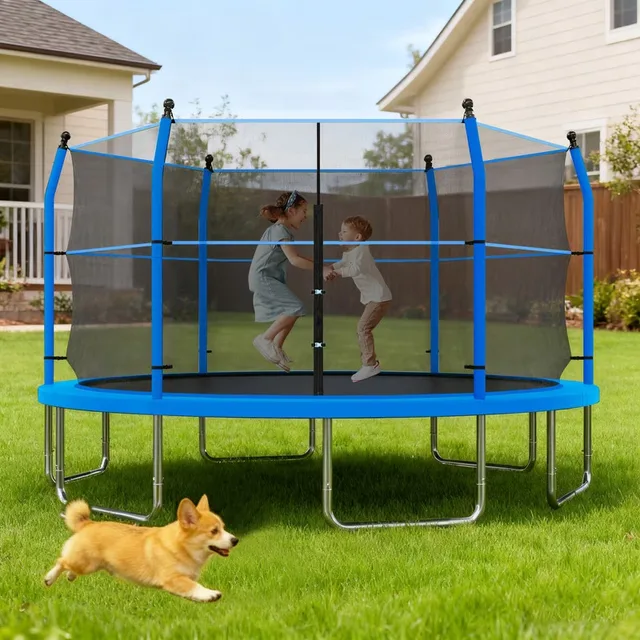 Backyard Trampoline 14ft black green