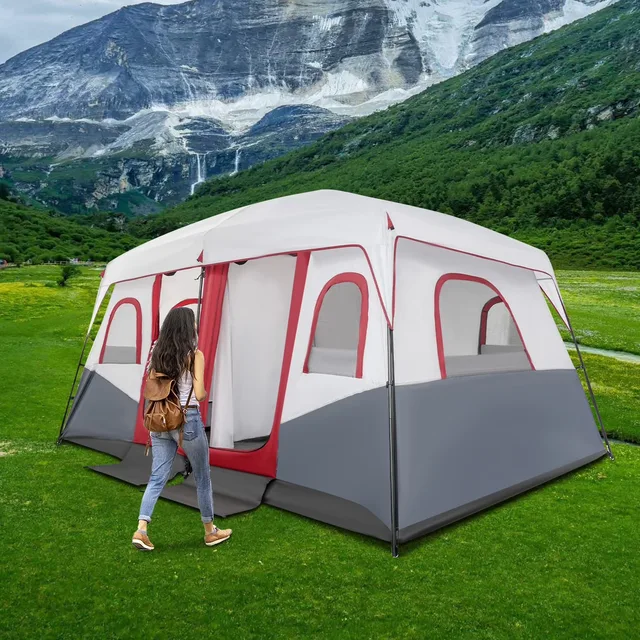 Camping Tent 8-12 person silver 8-12 people