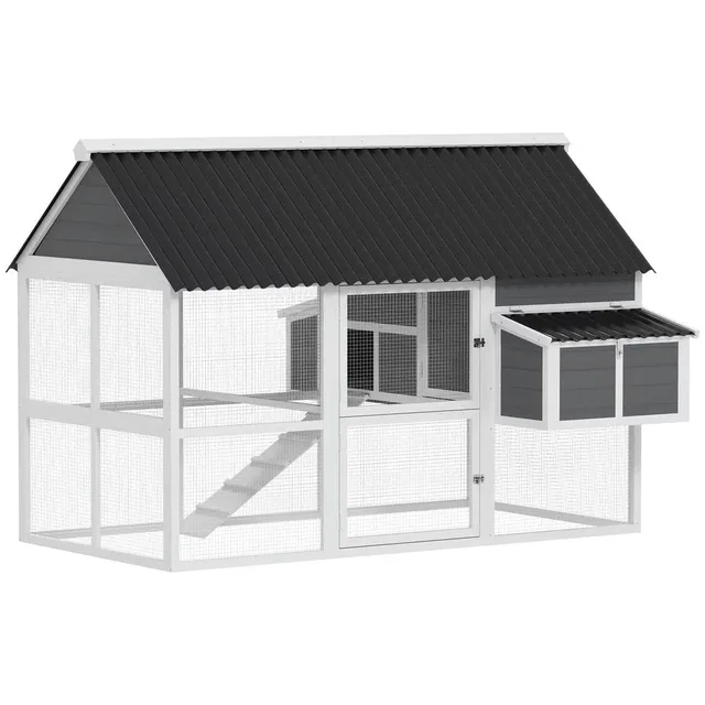Chicken Coop gray 69.3" 83.9"