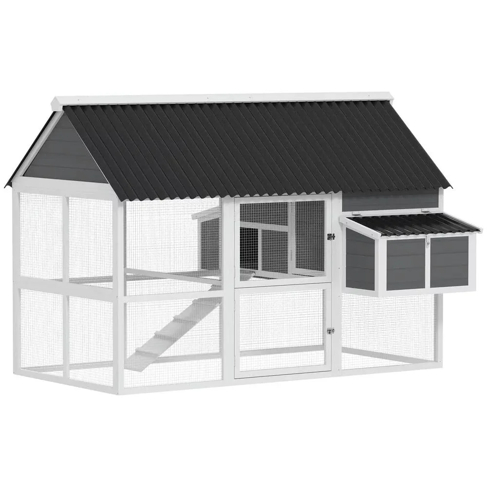 Chicken Coop gray 69.3" 83.9"