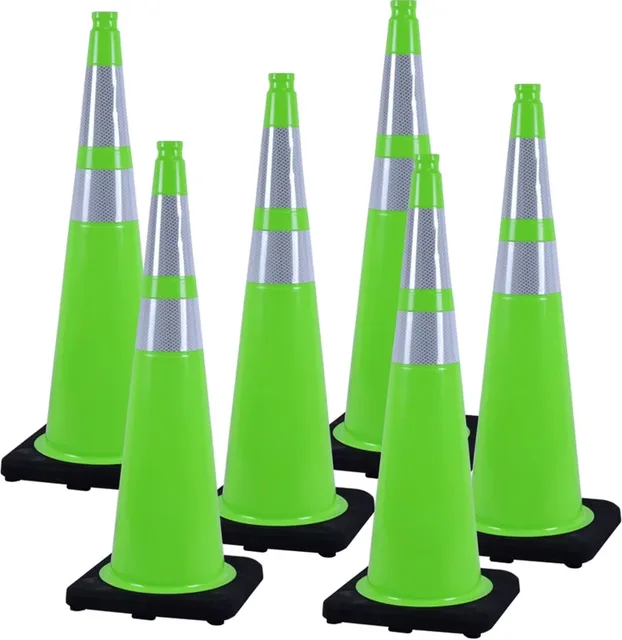 Safety Cones 36' 6 pack black