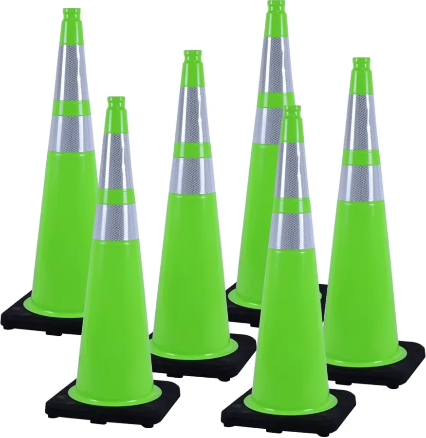 Safety Cones 36' 6 pack black