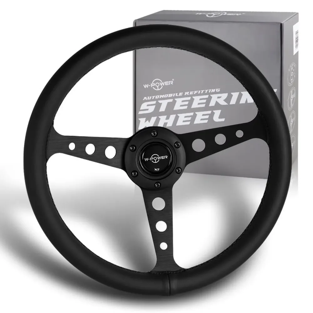 Steering Wheel 14" black silver