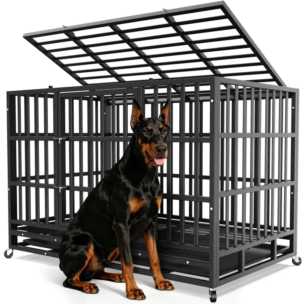 Dog Crate 48 inch 48 in black