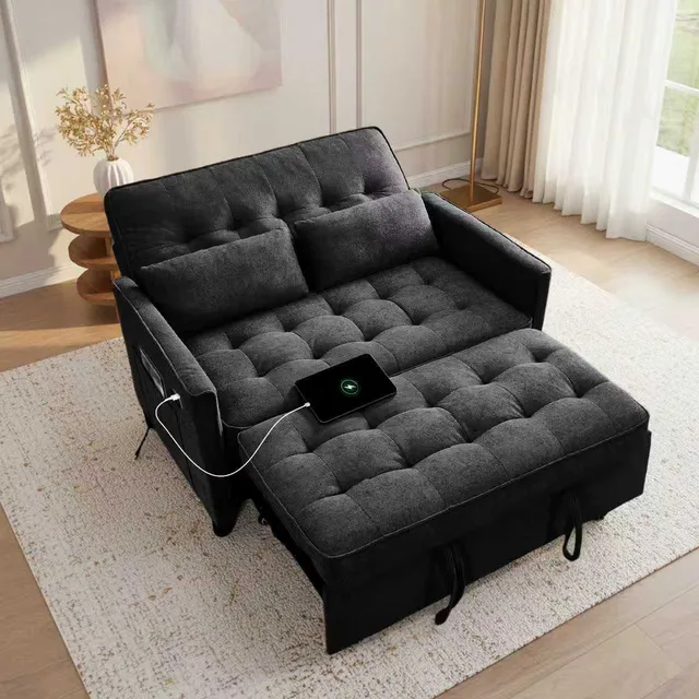 Sofa Bed 55" adjustable black