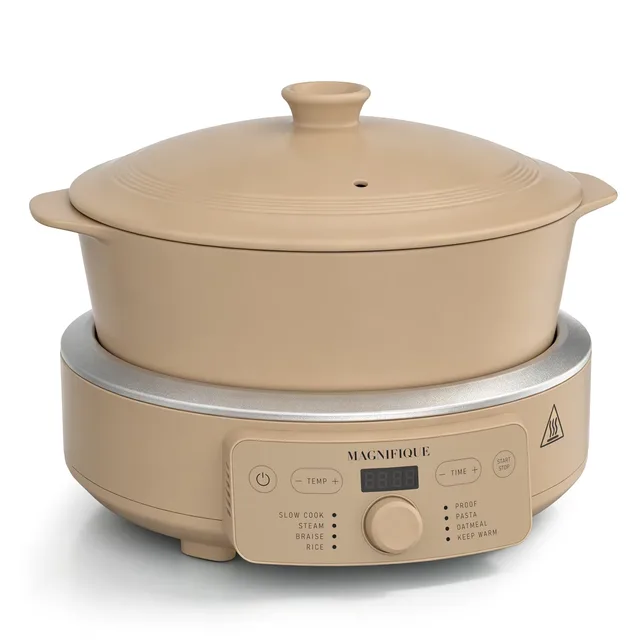 Pot 4.5 quart green brown