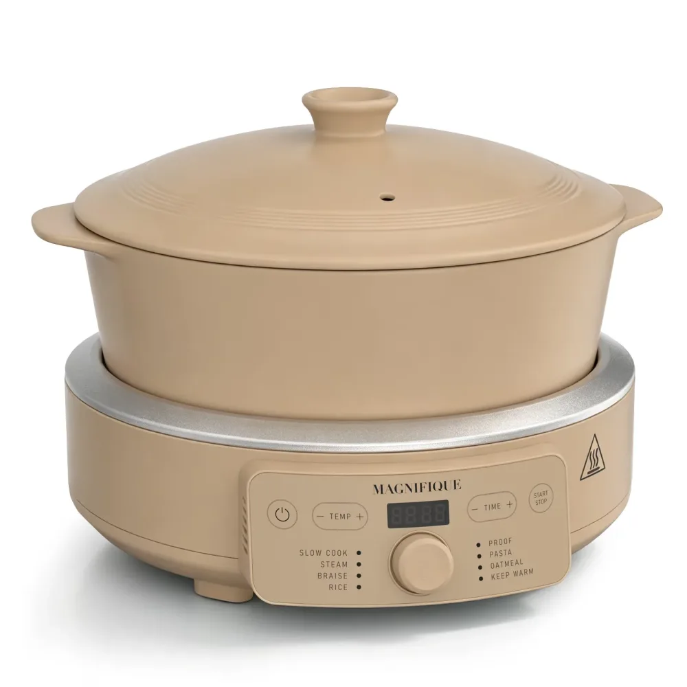 Pot 4.5 quart green brown